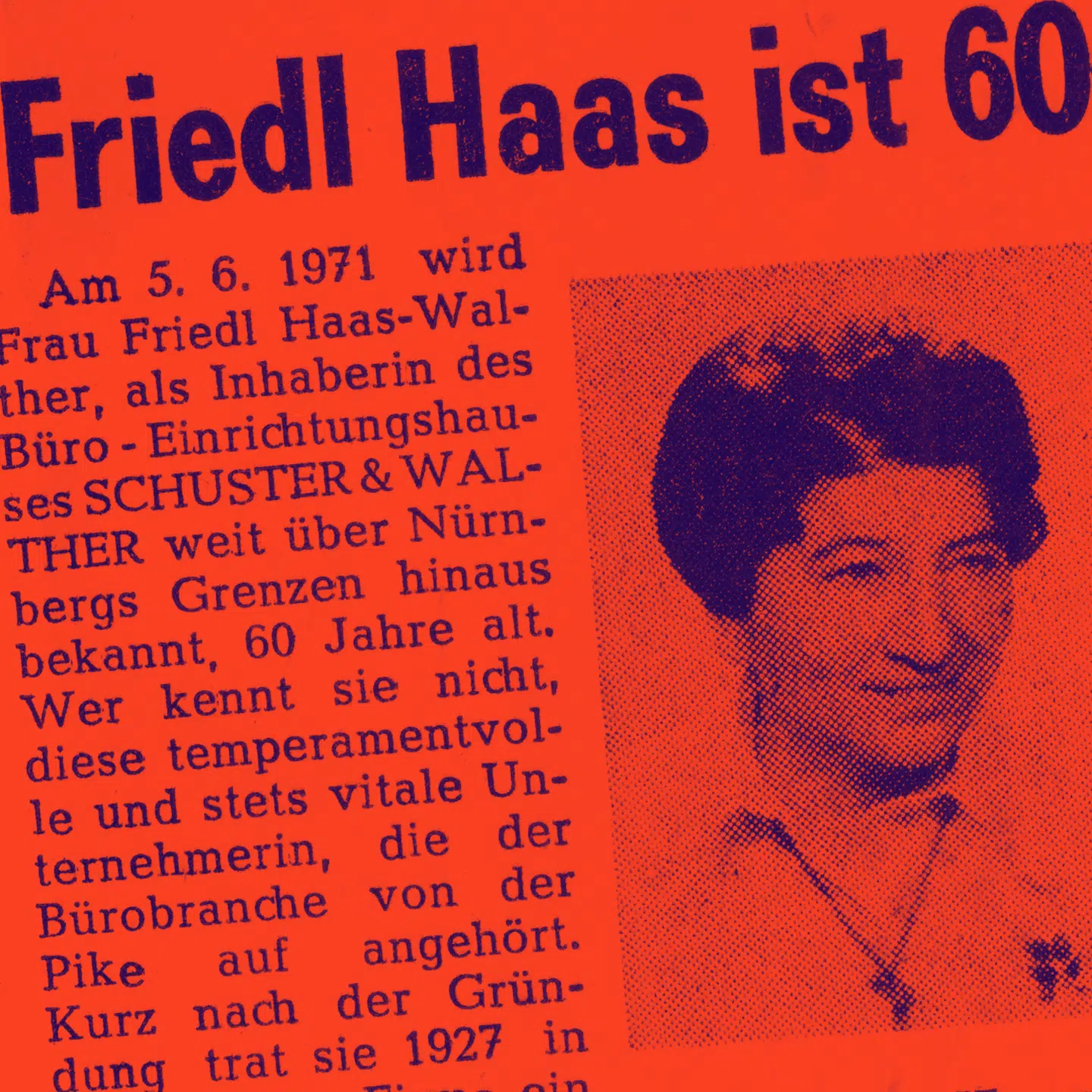 Friedl Haas 1957 Zeitungsartikel